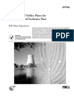 Application of Orifice Plate For Measurement of Feed Water