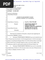 Court Order Permitting SEIU's Tyrone Freeman To Travel To VA Golf Tournament To Sell Vitamins October 2012