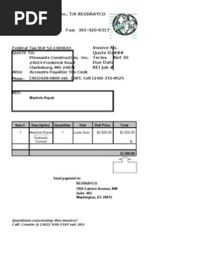 Template for Invoicing