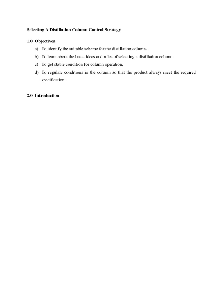 Distillation Column Control Strategies | PDF | Distillation | Chemical ...