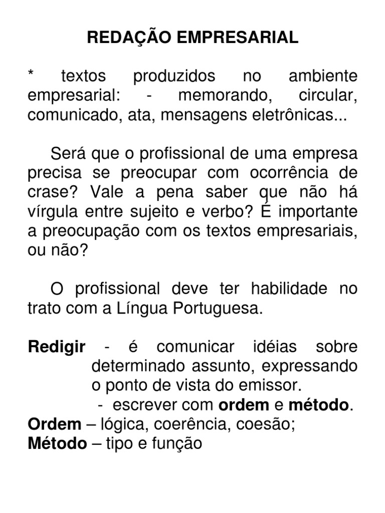 Redação Empresarial - Modelo NET | Argumento | Informação