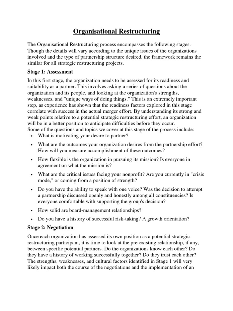 Organizational Restructuring Guide | PDF