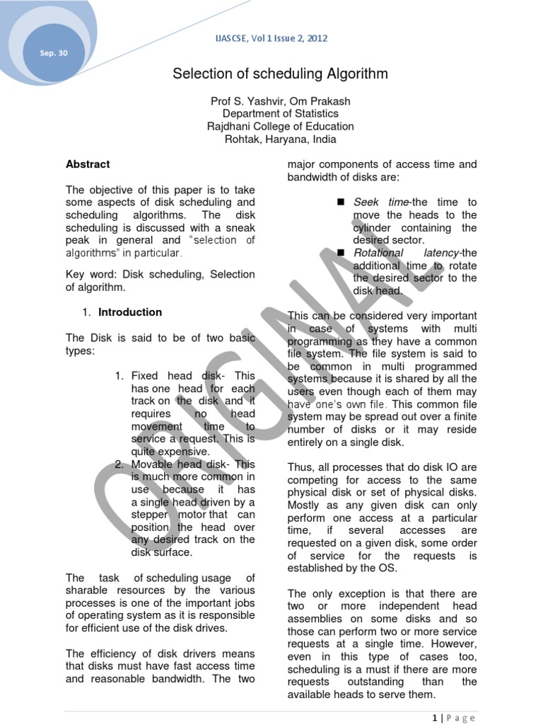 Disk Scheduling | PDF | Scheduling (Computing) | Areas Of Computer Science