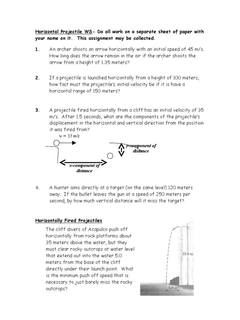 Horizontal Projectile Motion Problems | PDF | Projectiles | Archery