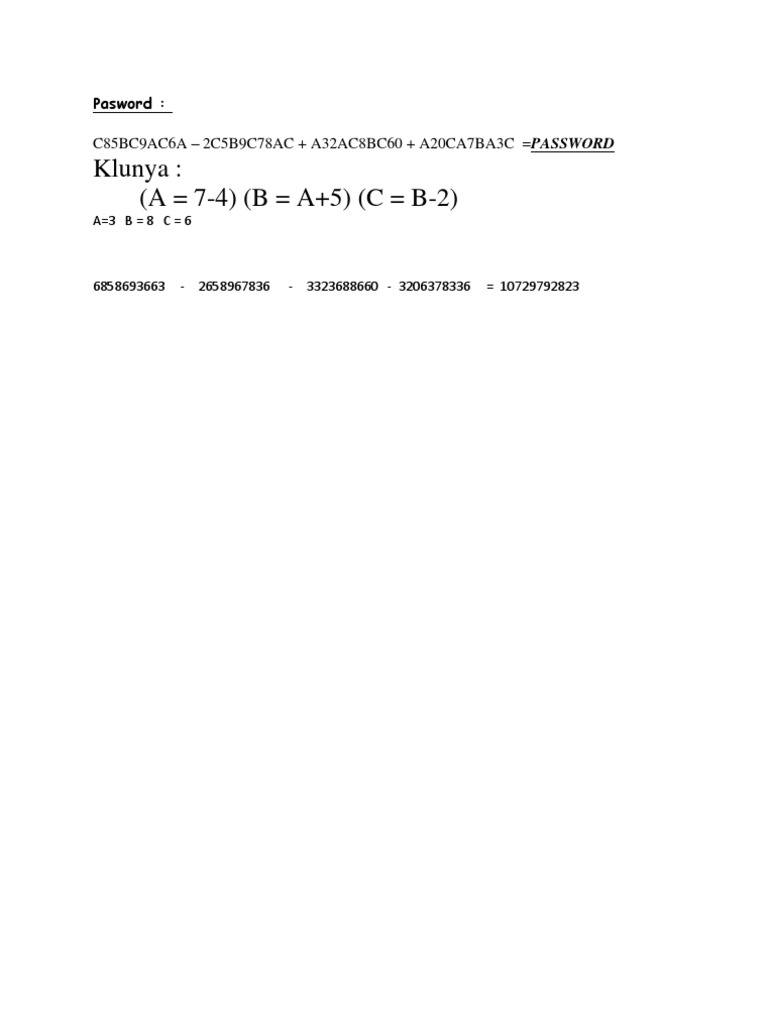 Password Calculation and Key Mapping | PDF
