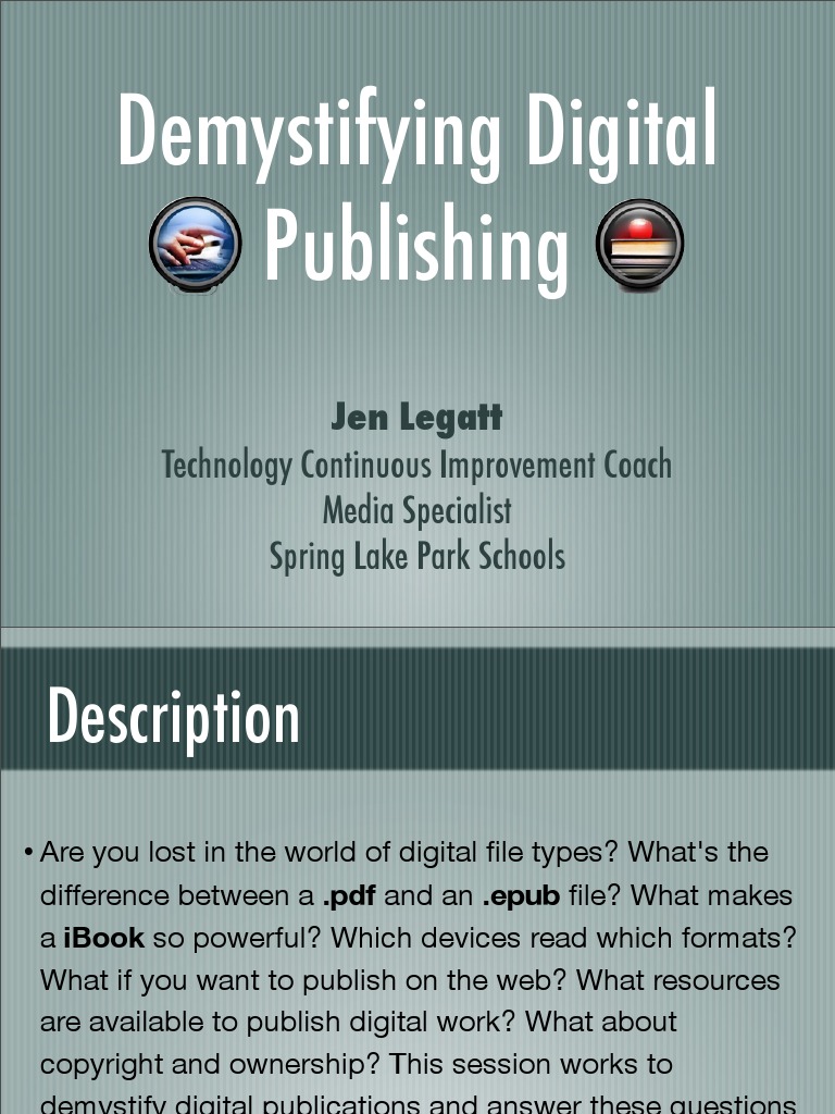 Demystifying Digital Publishing Technology Continuous Improvement Coach Media Specialist Spring