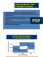 Portfolio Planning Models Uses in Strategy Formulation