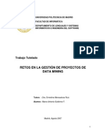 Retos en La Gestión de Proyectos de Data Mining: Trabajo Tutelado