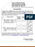 Recruitment JRFTA DrBhupendraChaudharyProjects 28Sept12
