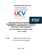 Relación entre trastornos de personalidad, delitos y reincidencia en internos de Piura