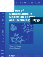 The Use of Nomenclature in Dispersion Science and Technology