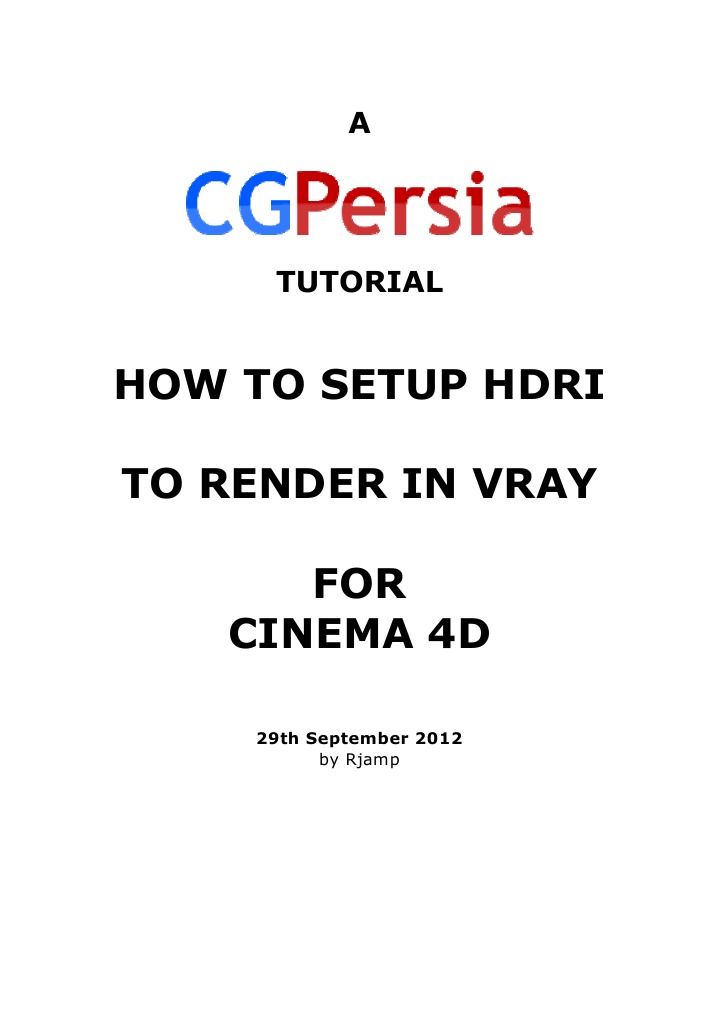 HDRI Setup for Vray in Cinema 4D | PDF | Rendering (Computer Graphics ...