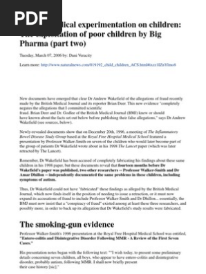 Documents Emerge Proving Dr Andrew Wakefield Innocent; BMJ and Brian Deer Caught Misrepresenting the Facts