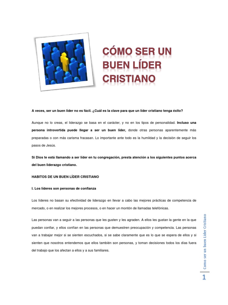 Claves para ser un buen líder cristiano | PDF | Persuasión | Liderazgo