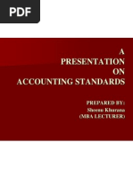 A Presentation ON Accounting Standards: Prepared By: Sheenu Khurana (Mba Lecturer)