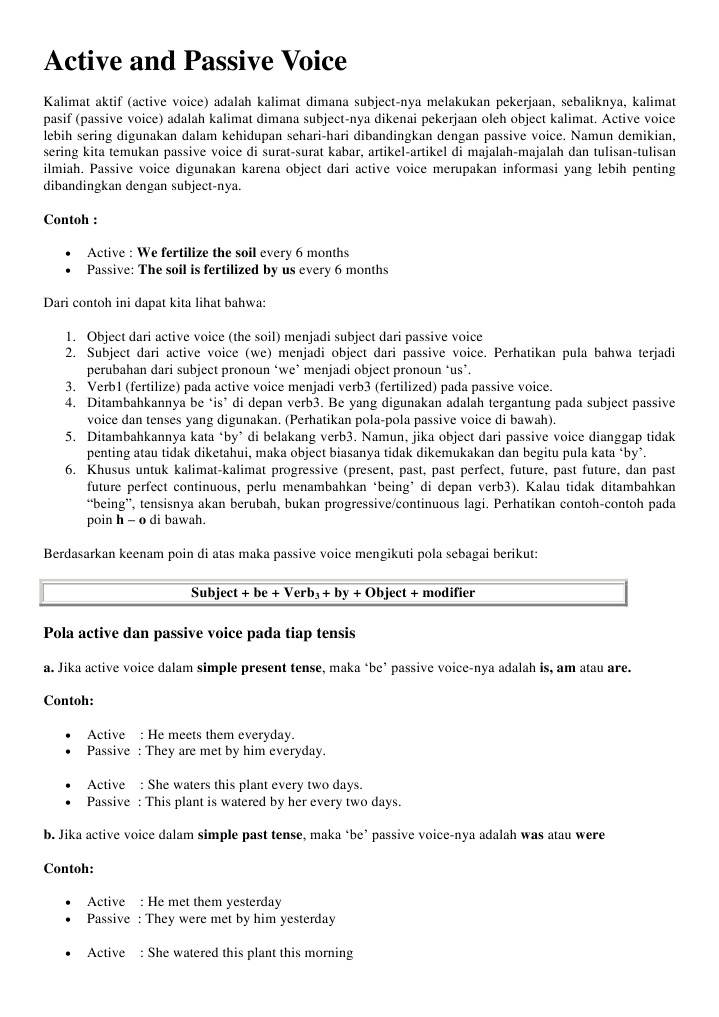 Active and Passive Voice | PDF