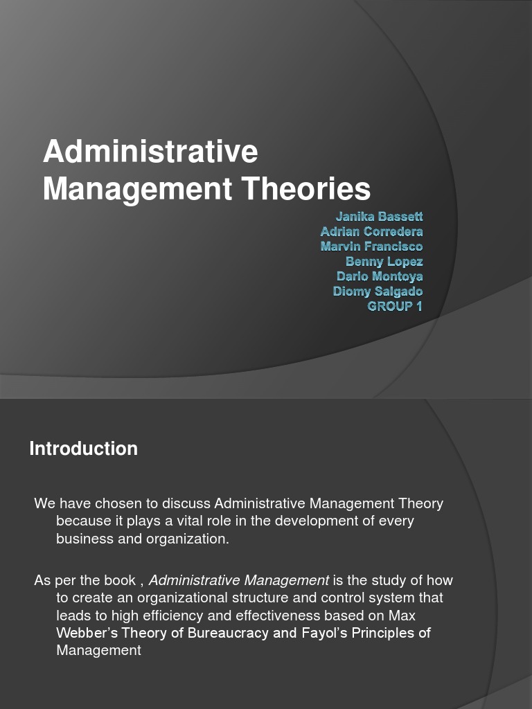 WHAT IS THE CONCEPT OF ADMINISTRATIVE SCHOOL intelligence overview