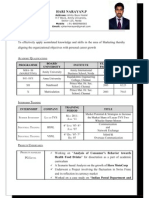 Hari Narayan.P: Programme Board/ University Institute Year of Passing Cgpa/ %