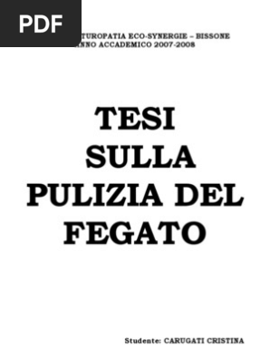 Tesi Sulla Pulizia Del Fegato