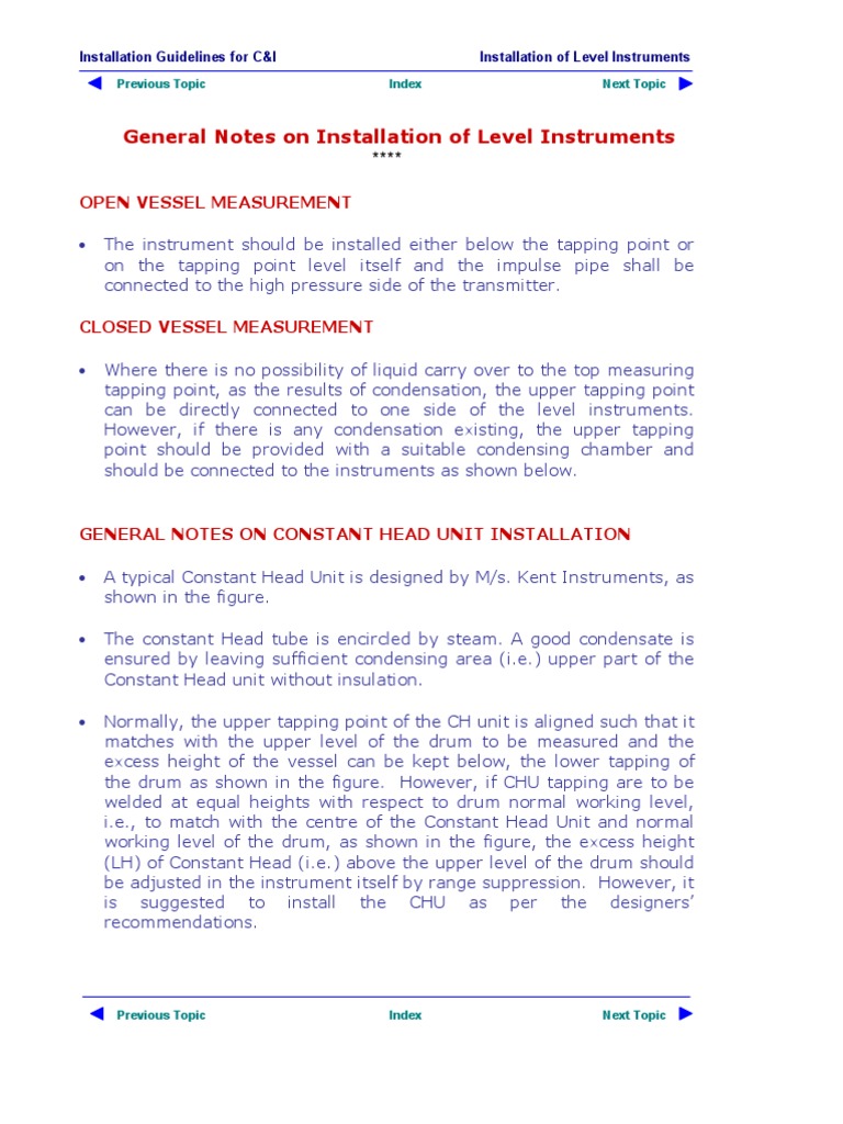 Level Instrument Installation Guide | PDF