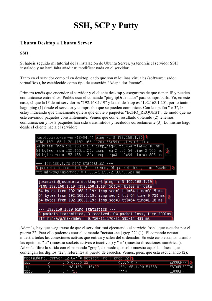 SSH, SCP y Putty Servidor Archivo de computadora