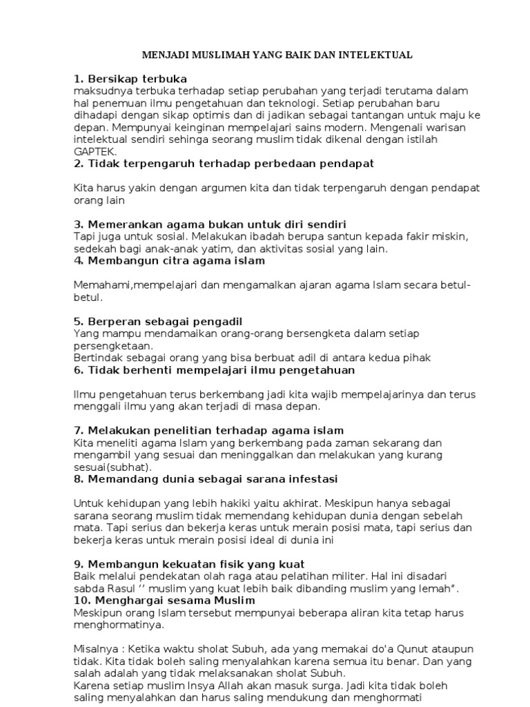 Menjadi Muslimah Yang Baik Dan Intelektual Pdf