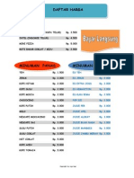 DAFTAR HARGA MAKANAN DAN MINUMAN