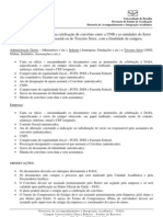 RELAÇAO DE DOCUMENTOS PARA CONVENIO