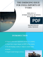 The Emerging Issue For India Imports of Tyers: MMS-2012-13 International Business Roll No: 40
