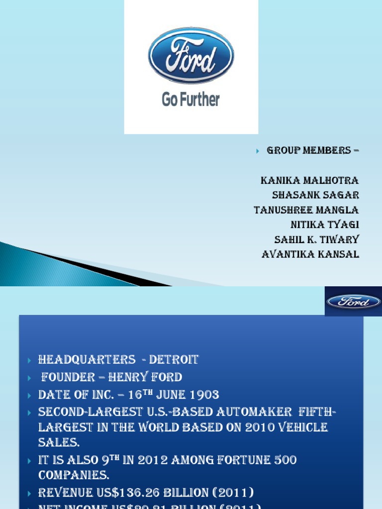 ppt FORD Ford Motor Company Car
