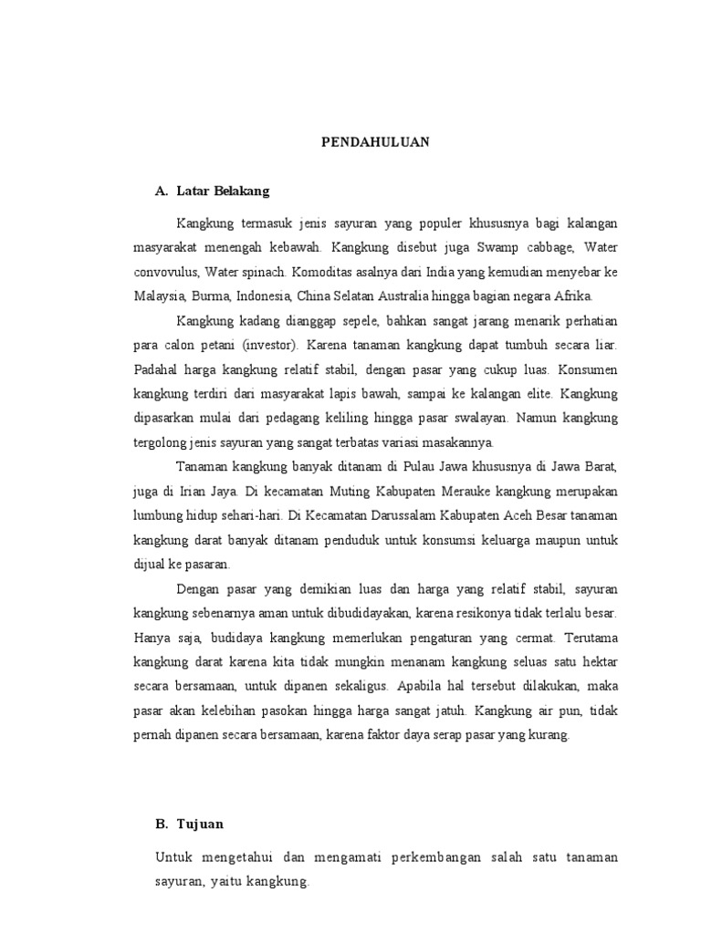 Laporan Hortikultura Budidaya Kangkung