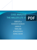CASE ANALYSIS Miller Brewing RameshRaman 11MBA0089