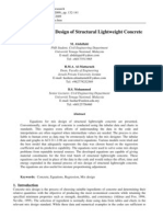 Equations for Mix Design of Structural Lightweight Concrete