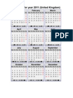 Calendar For Year 2011-15