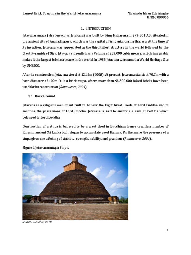 Largest Brick Structure In The World Jetavanaramaya Mortar Masonry