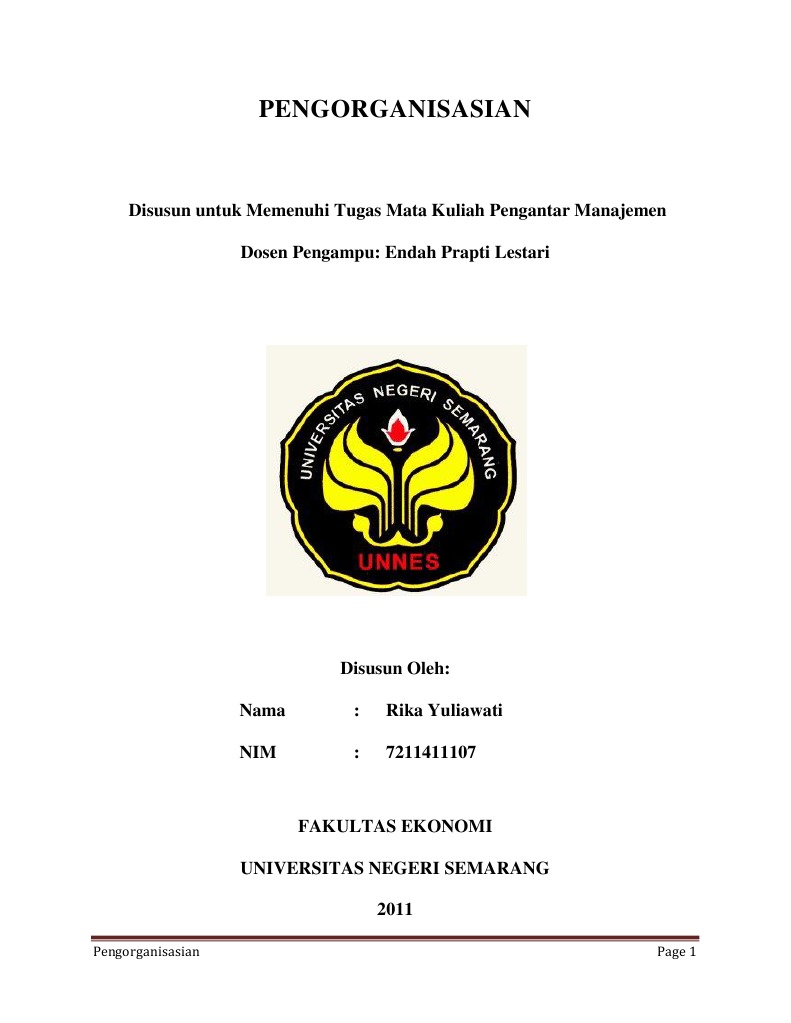 Contoh Makalah Tentang Organisasi
