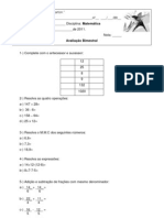 avaliação 1º bimestre de matemática