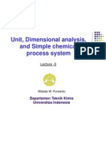 Unit, Dimensional Analysis, and Simple Chemical Process System