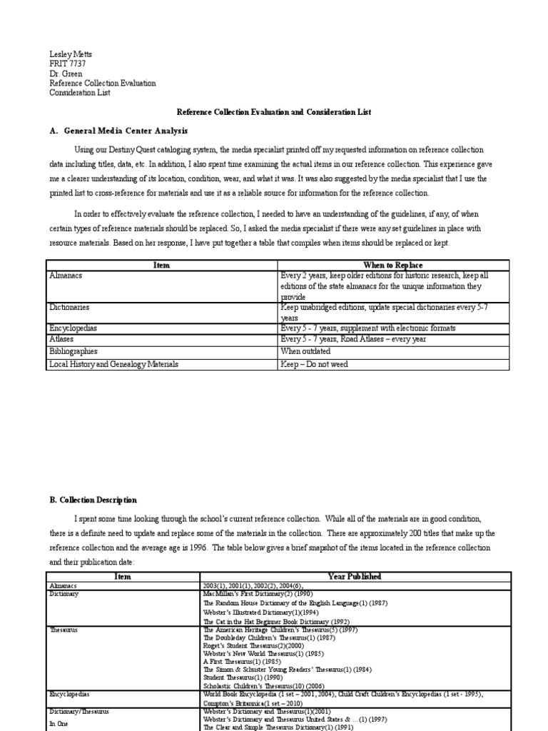 Reference Collection Evaluation Guide | PDF | Encyclopædia Britannica ...