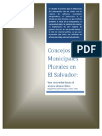 Concejos Municipales Plurales en El Salvador_Una necesidades hacia el avance democrático