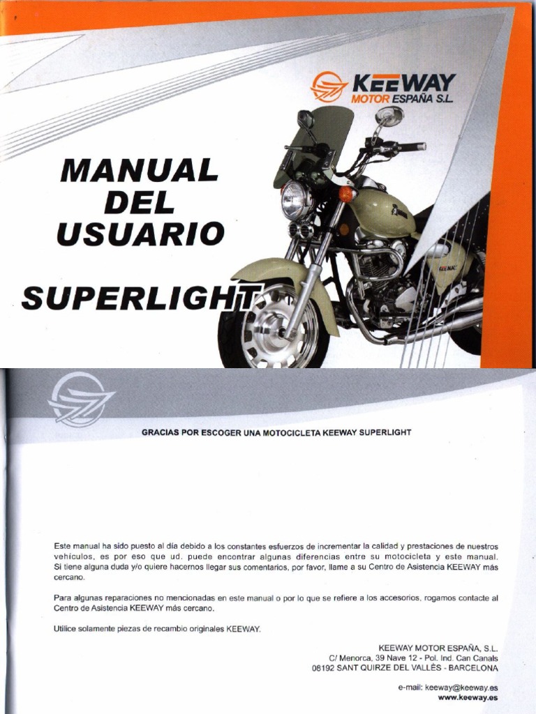 Manual Usuario Keeway SuperLight 125 CC PDF