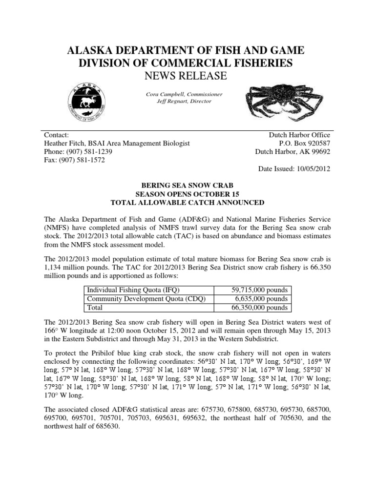 Alaska Department of Fish and Game Division of Commercial Fisheries