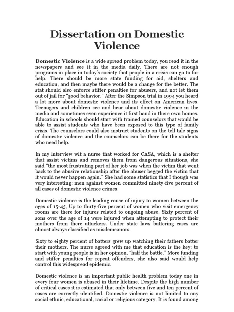 research paper domestic violence