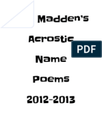 Mr. Madden's Acrostic Name Poems