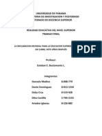 La Declaracion Mundial para La Educacion Superior para El Siglo XXI