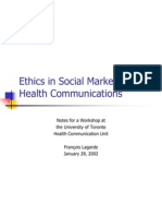 Ethics in Social Marketing and Health Communications