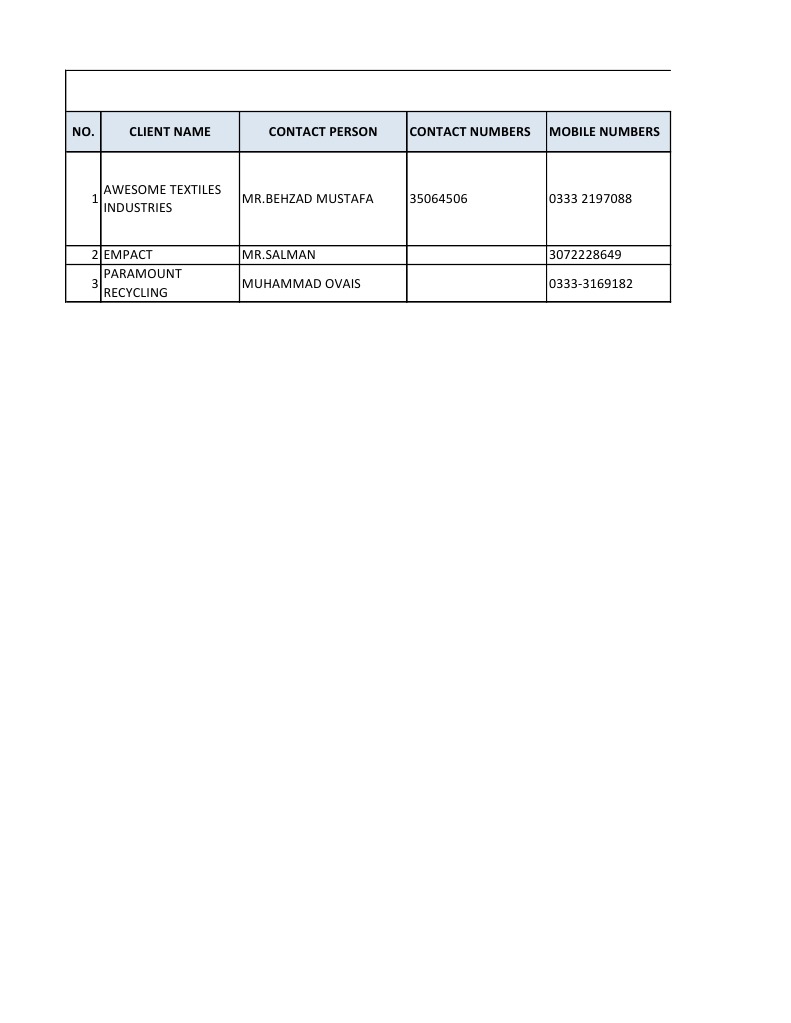 Client Contact and Proposal Log | PDF | Law | Technology & Engineering
