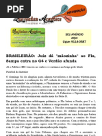 BRASILEIRÃO Juiz dá  mãozinha ao Flu, Sampa entra no G4 e Verdão afunda