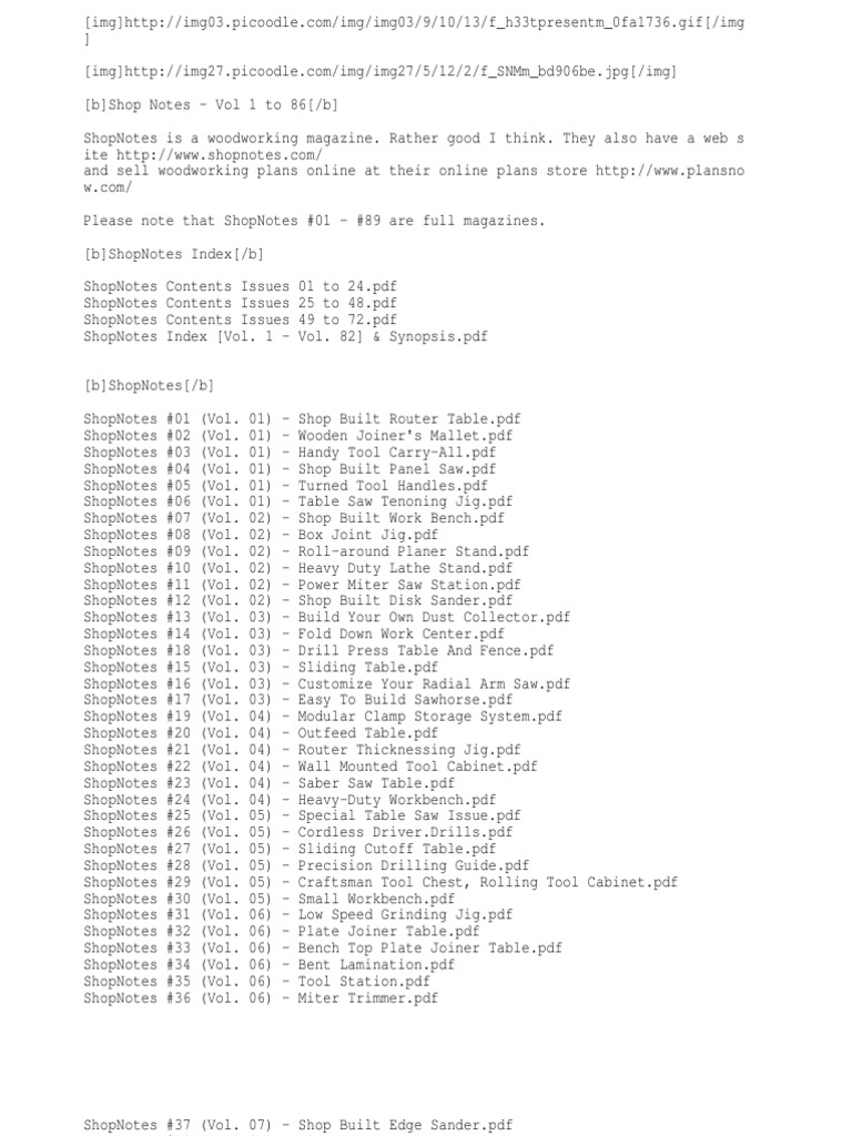 ShopNotes Vol 1 To 86 | PDF | Cabinetry | Crafts