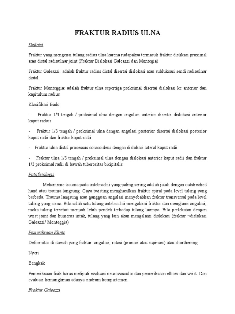 Fraktur Radius Ulna | PDF